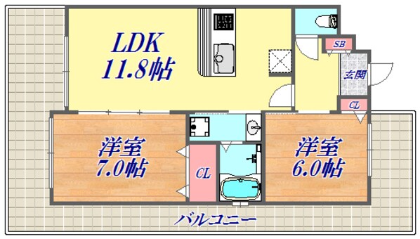 エステムプラザ神戸西5ミラージュの物件間取画像